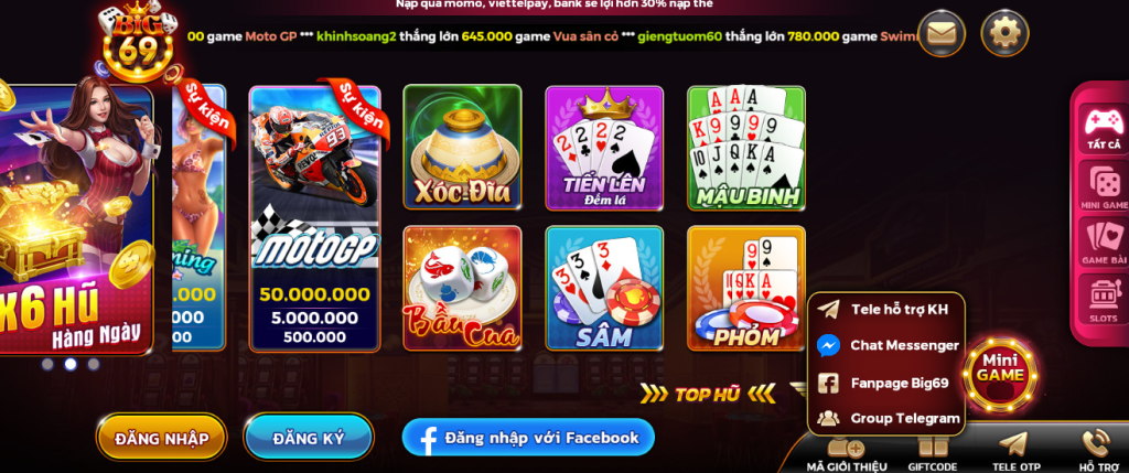 Có gì tại Big69 Slots Nổ hũ tài xỉu Game bài đổi thưởng?